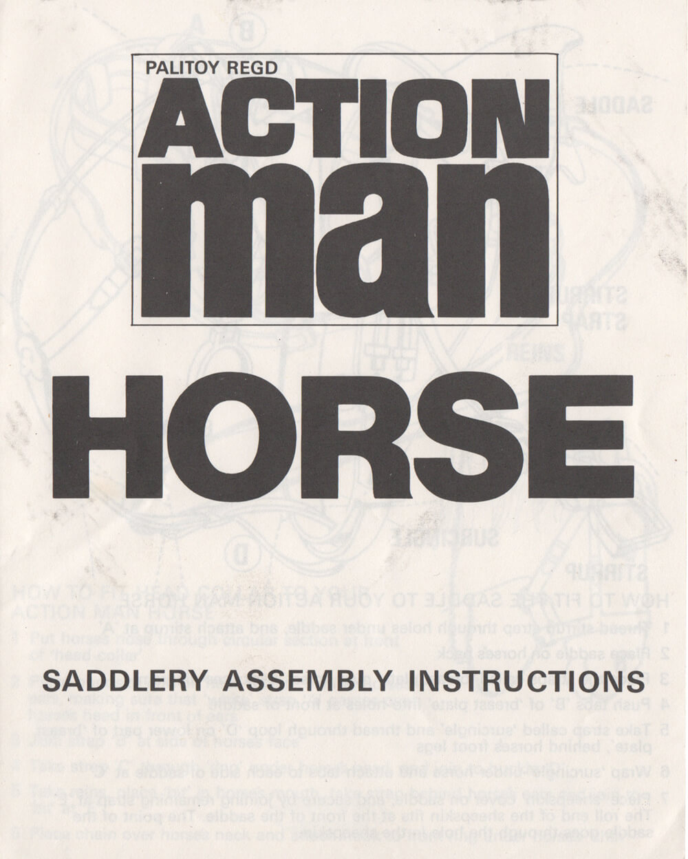 Action Man Horse Saddlery assembly Instuctions L323