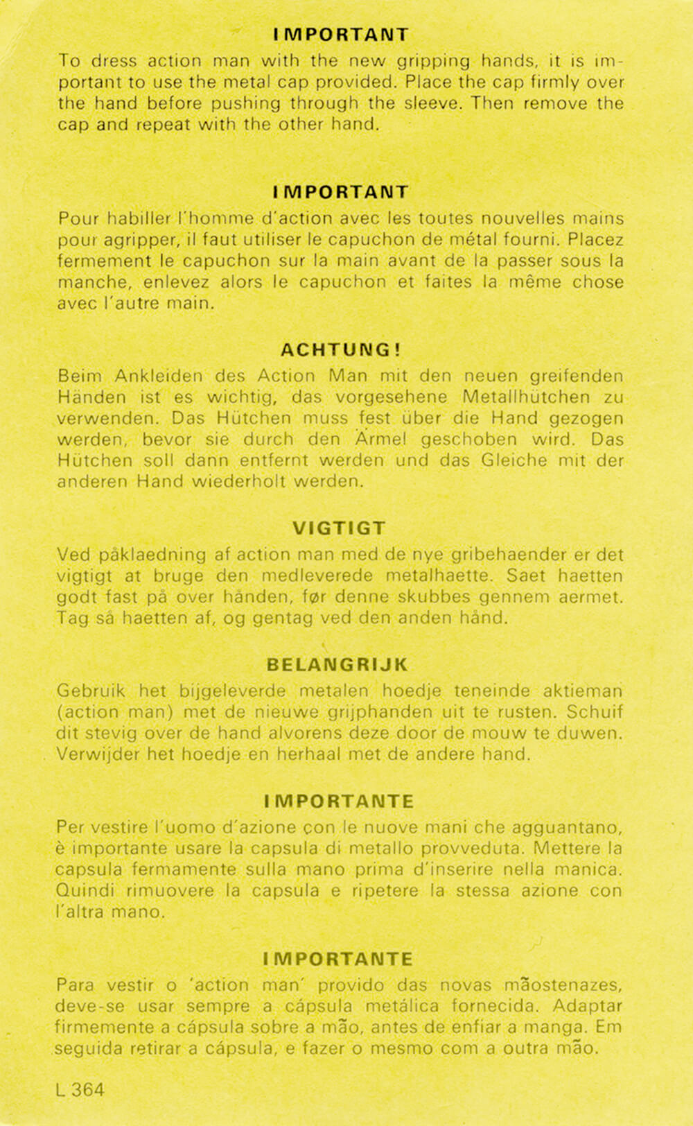 Action Man Gripping Hands Instuctions