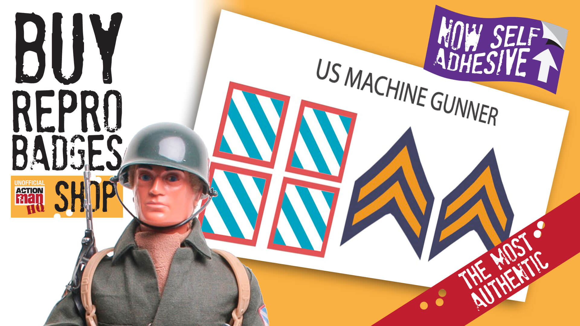 Replacement badges US Machine Gunner replacement badges Action Man