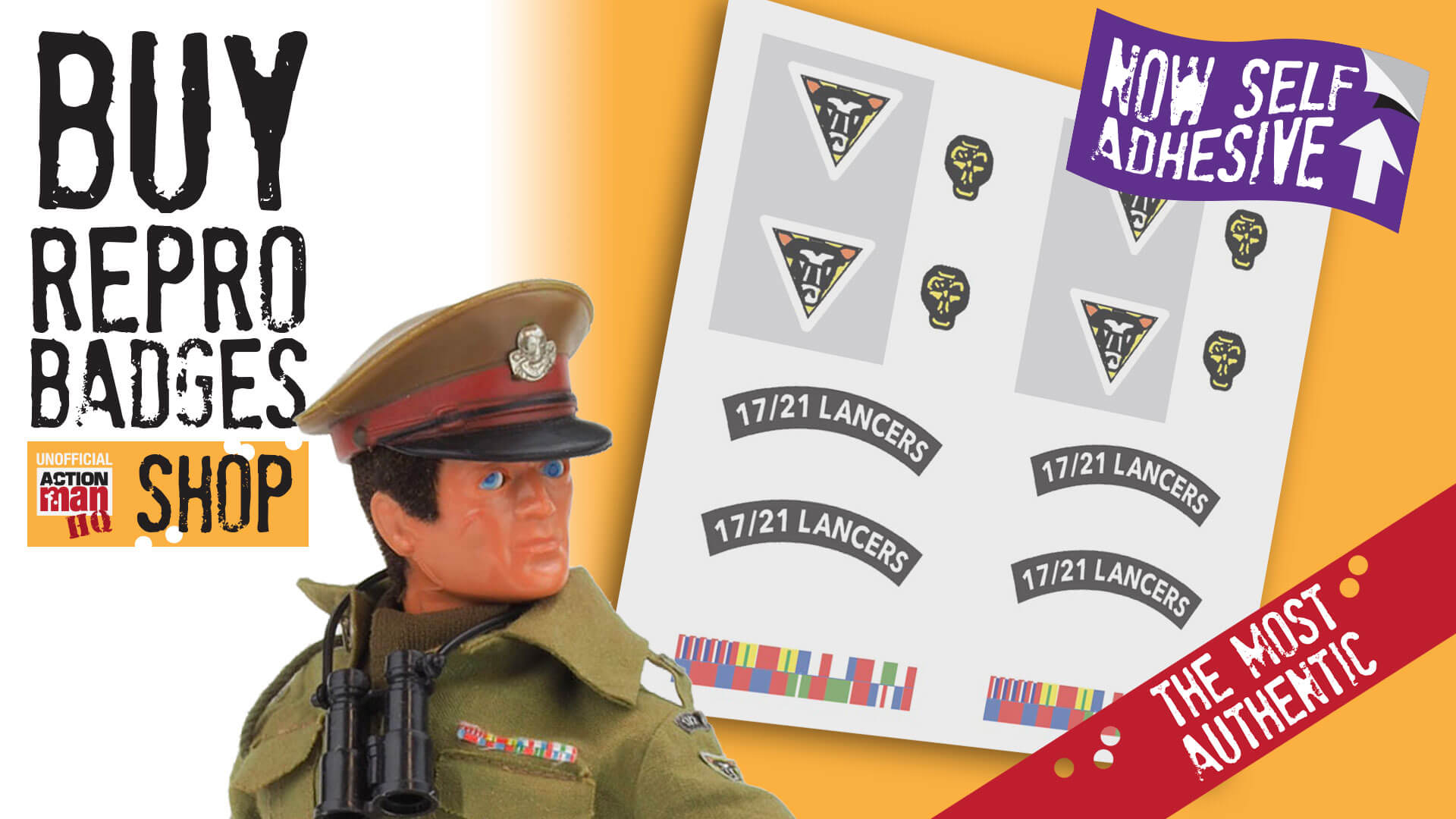 Action Man British Infantry Major Badges