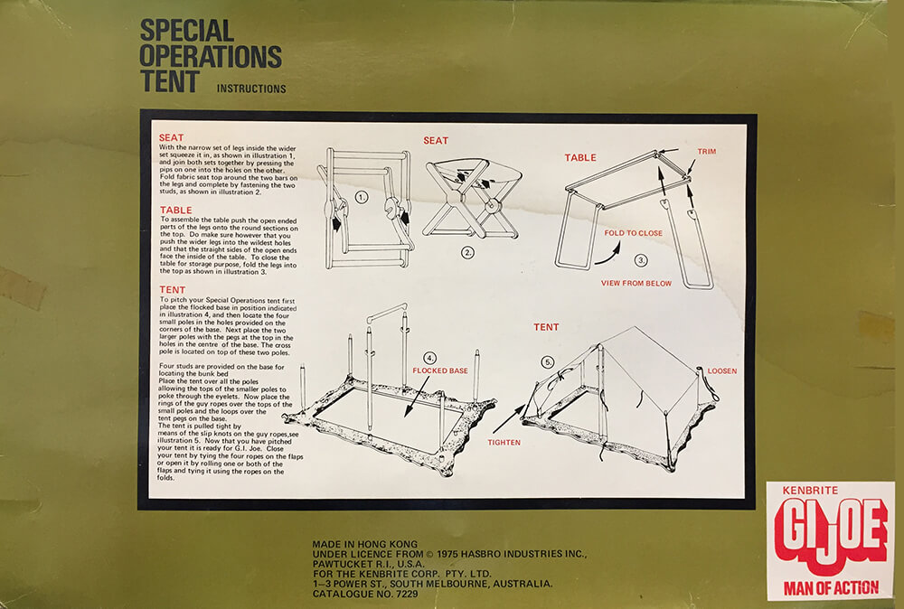 Kenbrite GI Joe Special Operations Tent Box
