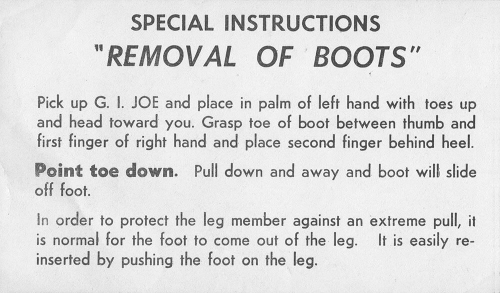 GI Joe Boots instructions