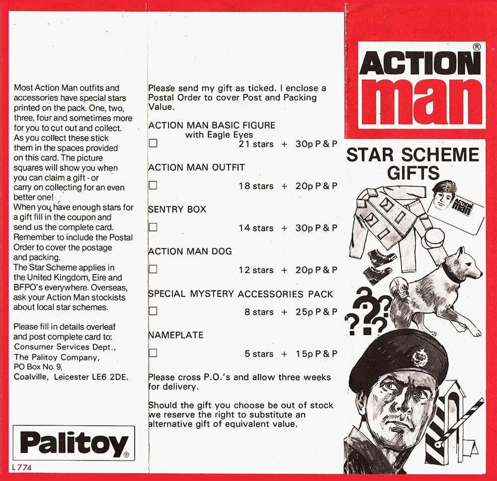Action Man Star Card 1979 L774