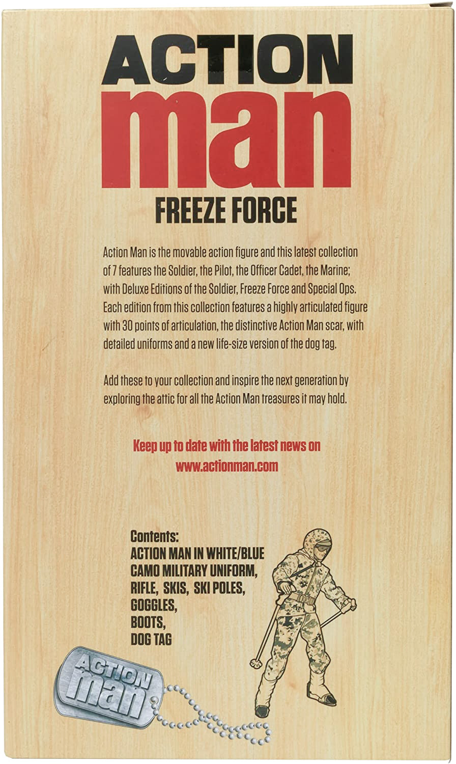 Action Man Freeze Force box contents Action Man Freeze Force 2018 Box Back