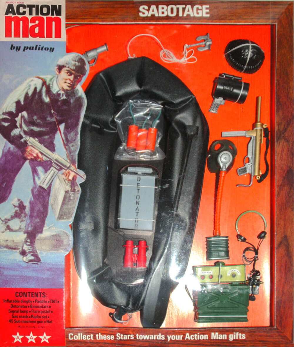 Action Man VAM Palitoy Working Black Inflatable Dinghy For The Sabotage Set VGC 