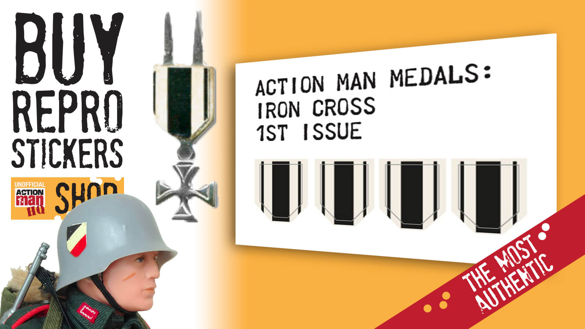 German Actionman GI Joe Geyperman Repro Vintage Action Man IRON CROSS Medal 