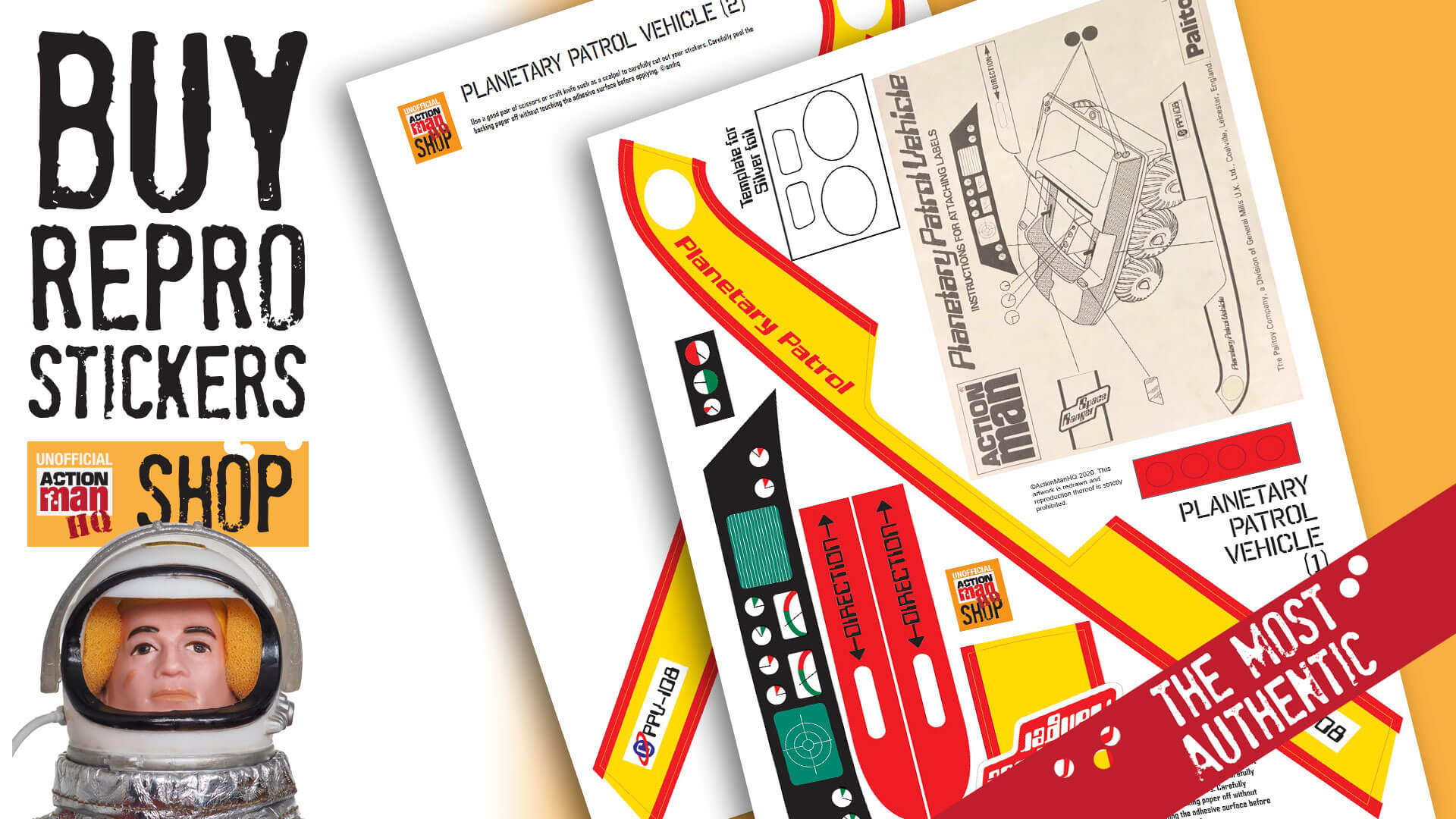 Action Man Planetary Patrol Vehicle Stickers