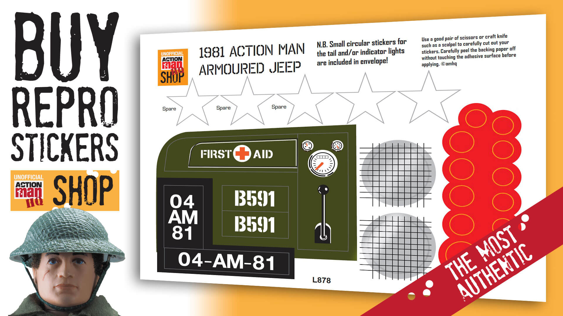 Action Man Armoured Jeep Stickers